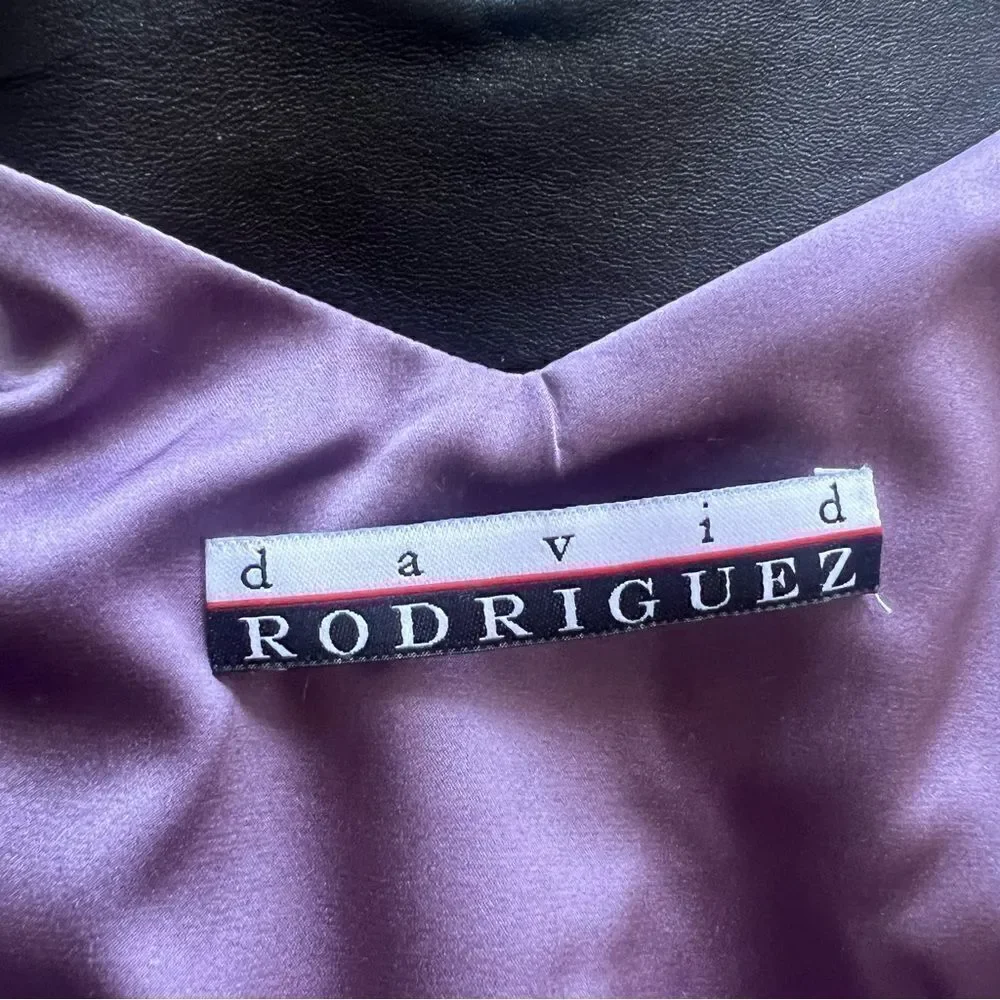 Vintage David Rodriguez Stunning Black Formal Dress Ruched Side Asymmetrical Hem - Picture 11 of 12